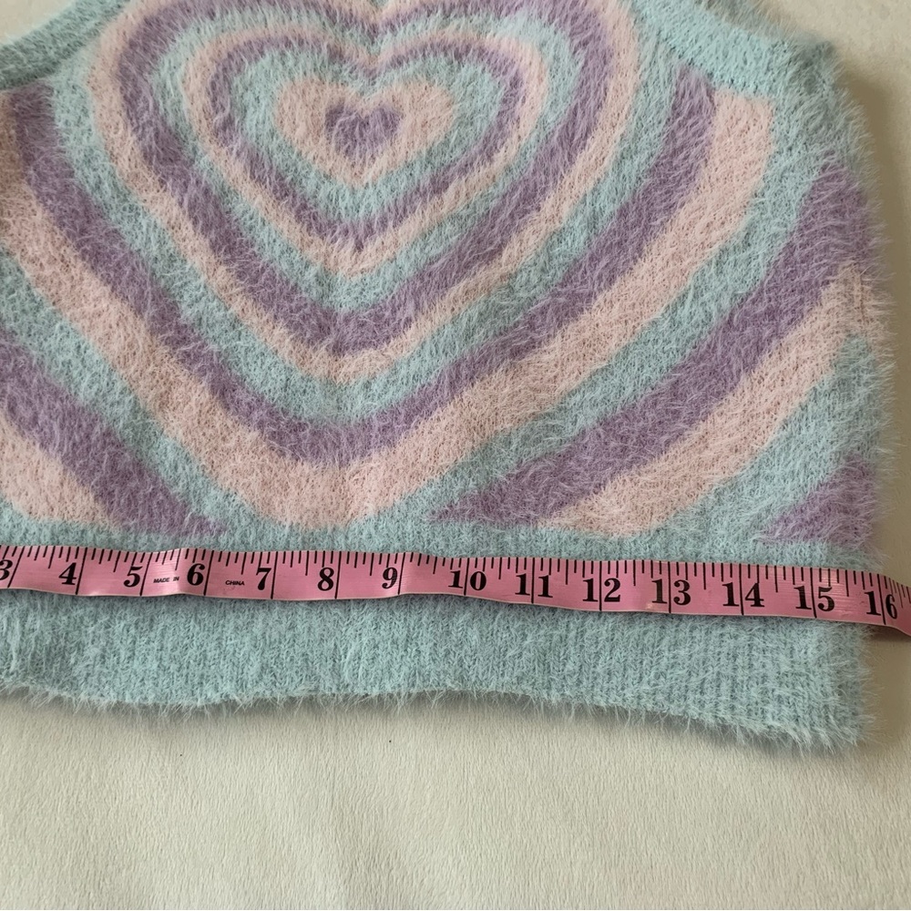 SWEET SOCIETY Hot Topic ladies, pastel hearts, sweater, vest size Small VVGUC+++ - Picture 11 of 11